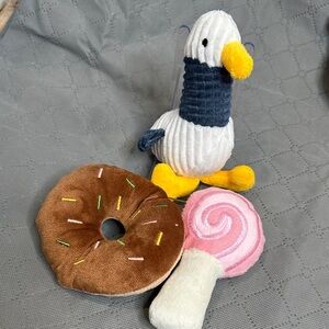Small Dog Toys Bundle Donut Lollipop Seagull 3 piece bundle